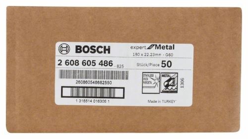 BOSCH Fíbrový brusný kotouč R444, Expert for Metal D = 180 mm; G = 60 2608605486