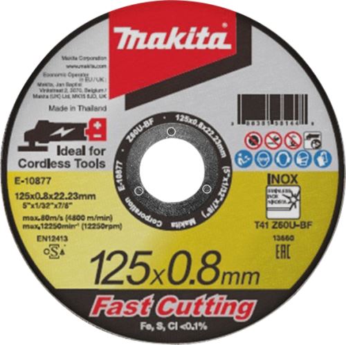 MAKITA řezný kotouč na nerez 125 x 0.8 x 22.23 mm  E-10877