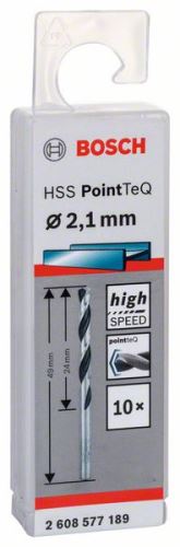 BOSCH Spirálový vrták HSS PointTeQ 2,1 mm (10 ks) 2608577189