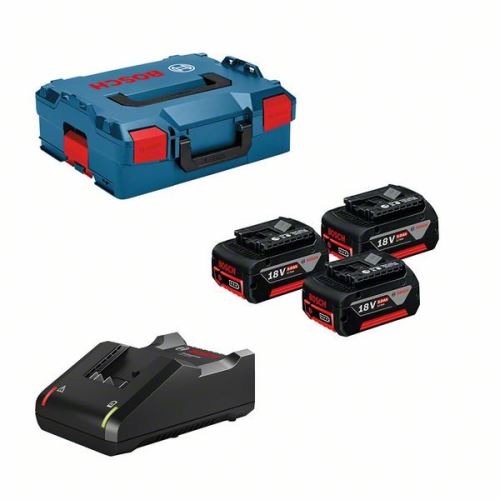 Bosch Profesionální sada: 3x akumulátor GBA 18V 5.0 Ah + GAL 18V-40 v L-BOXXu 136 0615990L3T