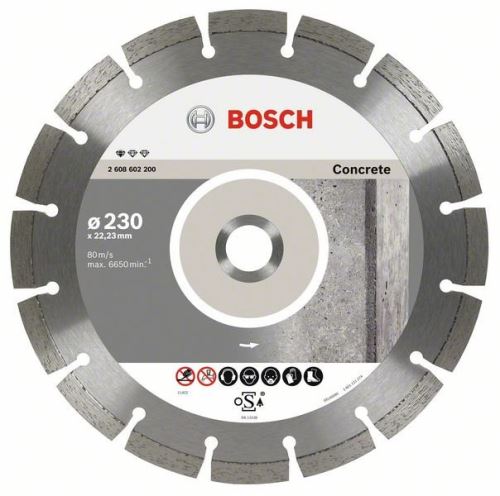 BOSCH Diamantový dělicí kotouč Standard for Concrete 230 x 22,23 x 2,3 x 10 mm (10 ks) 2608603243