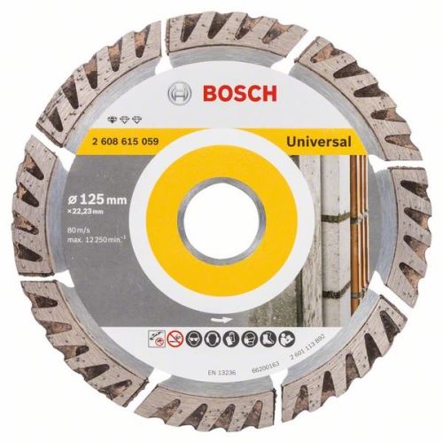 BOSCH Diamantový dělicí kotouč Standard for Universal 125 × 22,23 125x22.23x2x10 2608615059