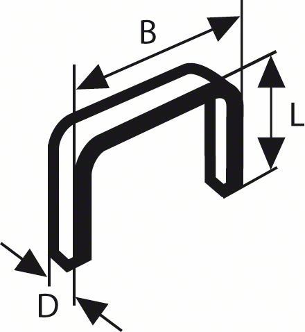 BOSCH Sponky do sponkovačky z tenkého drátu, typ 53, nerezové Typ 53; L = 8 mm (1000 ks) 2609200215