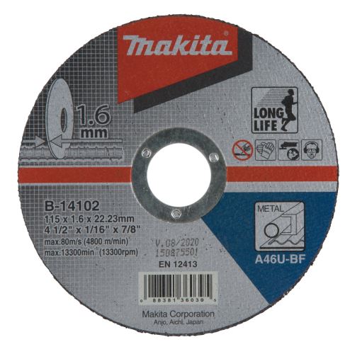 MAKITA kotouč řezný ocel 115x1.6x22.23 mm B-14102