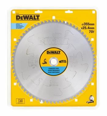 DeWALT Pilový kotouč pro řezání nezerové oceli, 355 x 25,4 mm, 70 zubů DT1921