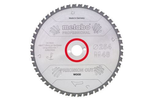 METABO Pilový kotouč "precision cut wood - professional", 250 x 30 mm, 60 zubů, 5° neg 628048000