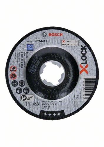 BOSCH X-LOCK Prolomený řezací kotouč Expert for Metal systému 115×2,5×22,23 A 30 S BF, 115 mm, 2,5 mm 2608619256