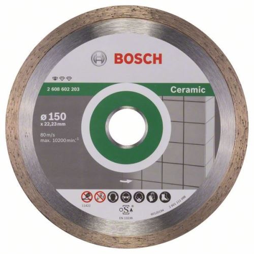 BOSCH Diamantový dělicí kotouč Standard for Ceramic 150 x 22,23 x 1,6 x 7 mm 2608602203