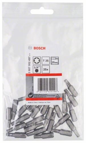 BOSCH Šroubovací bit zvlášť tvrdý Extra-Hart T25, 25 mm (25 ks) 2607002497