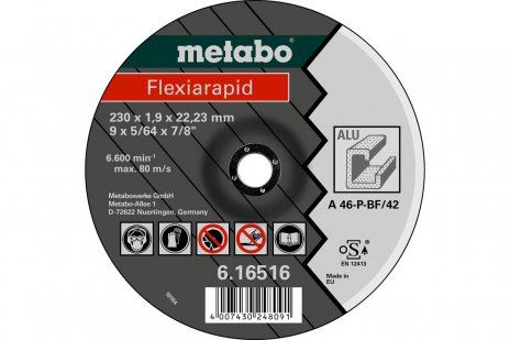 METABO Brusný kotouč Flexiarapid 125 x 1,0 x 22,23 mm, HLINÍK, TF 41 - 616513000 616513000