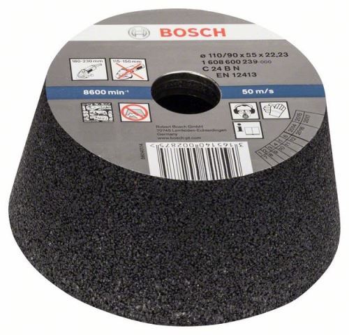 BOSCH Brusný hrnec, kónický - kámen/beton 90 mm, 110 mm, 55 mm, 24 1608600239