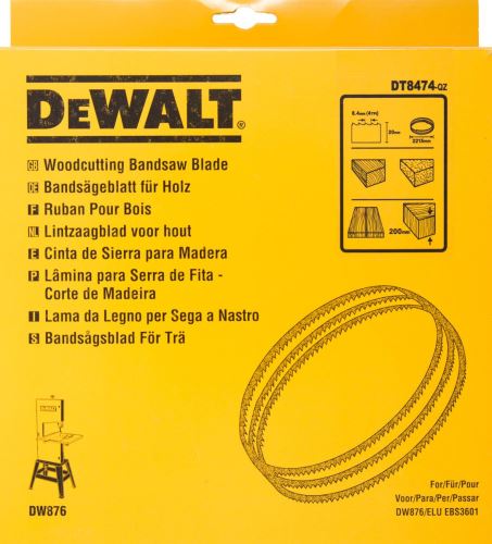 DeWALT Pilový pás na dřevo a plasty, přímé řezy, šířka 20 mm DT8474