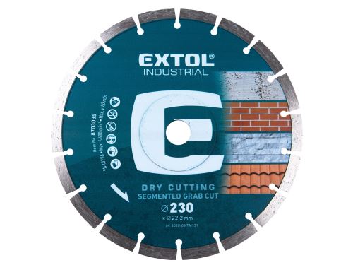 EXTOL INDUSTRIAL kotouč diamantový řezný segmentový Grab Cut, suché řezání, O 230x22,2x2,8mm 8703035