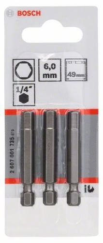 BOSCH Šroubovací bit zvlášť tvrdý Extra-Hart HEX 1,5, 25 mm (3 ks) 2607001716