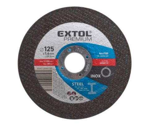 Extol Premium Kotouč řezný na ocel, 125 x 1,6 x 22,2 mm 8808112