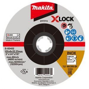 MAKITA kotouč brusný nerez X-Lock 125x6x22.23 mm E-00402