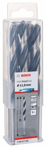 BOSCH Spirálový vrták HSS PointTeQ 11,8 mm (5 ks) 2608577286