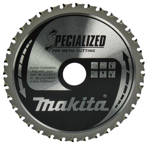 MAKITA kotouč pilový ocel SPECIALIZED 185x1.9x30 mm 36 zubů B-33417