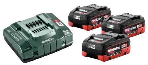 METABO Basic set (nabíječka + akumulátory) 18V / 3x LiHD 5.5 Ah 685074000