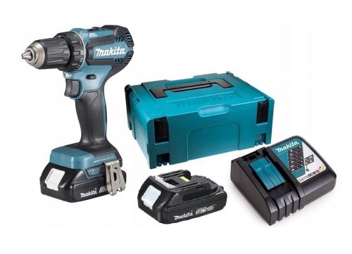 Makita Aku bezuhlíkový příklepový šroubovák Li-ion LXT 18V/2,0 Ah, Makpac DHP485RAJ