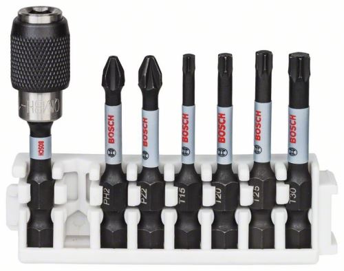 BOSCH Souprava šroubovacích nástavců Impact Control, 7 kusů, 1×PH2;1×PZ2;1×T15;1×T20;1×T25;1×T30 2608522327