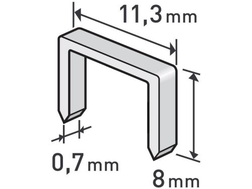 EXTOL PREMIUM Spony, balení 1000ks, 8mm, 11,3x0,52x0,70mm, 8852502