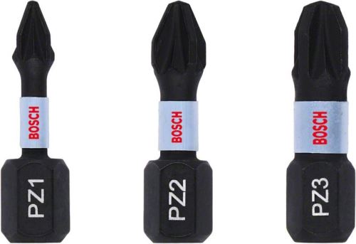 BOSCH Sada PZ1, PZ2, PZ3 bitů 25 mm, 3 ks 2608522471