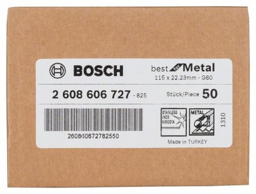 BOSCH Fíbrový brusný kotouč R574, Best for Metal D = 115 mm; G = 60 2608606727