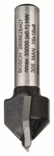 BOSCH Drážkovací fréza tvaru V 8 mm, D1 16 mm, L 16 mm, G 45 mm, 90° 2608628407