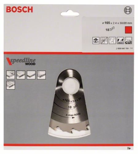 BOSCH Pilový kotouč Speedline Wood 165 x 30 x 2,2 mm, 18 2608640789