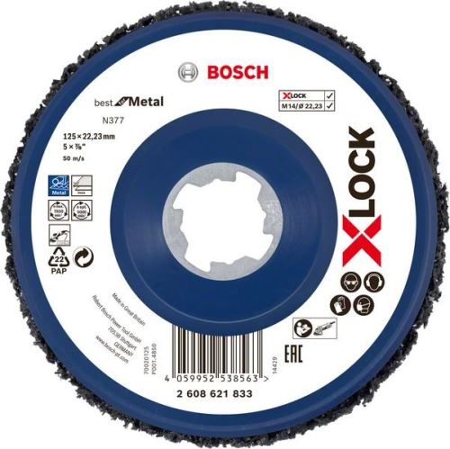 BOSCH X-LOCK Čisticí kotouč N377 Best for Metal, Ø125mm 2608621833