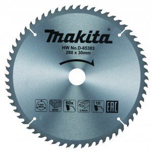 MAKITA kotouč pilový dřevo TCT 260x2.6x30 mm 60 zubů D-65383