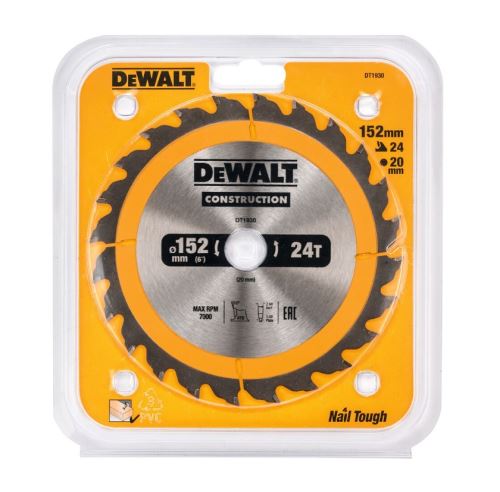 DeWALT Pilový kotouč na dřevo 152 mm 24 zubů DT1930