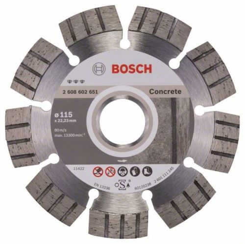 BOSCH Diamantový dělicí kotouč Best for Concrete 115 x 22,23 x 2,2 x 12 mm 2608602651