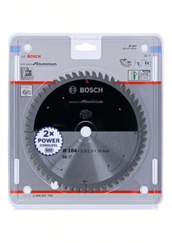 BOSCH Pilový kotouč pro aku pily; Standard for Aluminium 184x16x2/1,5x56T 2608837766