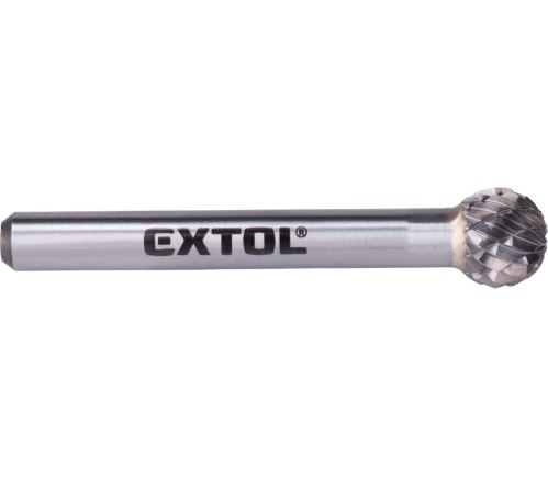 EXTOL INDUSTRIAL fréza karbidová, kulová, pr.10mm/stopka 6mm,sek střední (double-cut) 8703734