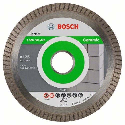 BOSCH Diamantový dělicí kotouč Best for Ceramic Extra-Clean Turbo 125 x 22,23 x 1,4 x 7 mm 2608602479