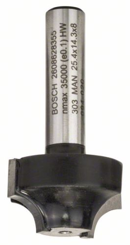 BOSCH Profilová fréza E 8 mm, R1 6,3 mm, D 25,4 mm, L 14 mm, G 46 mm 2608628355