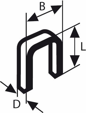 BOSCH Úzká sponka do sponkovačky, typ 55, laminovaná 6 x 1,08 x 23 mm (1000 ks) 1609200374
