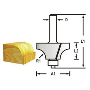 MAKITA Zaoblovací fréza s ložiskem stopka 6 mm,20,3x10x51 mm R 4 mm D-48452