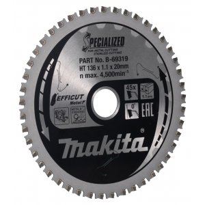 MAKITA kotouč pilový ocel Efficut 136x1.1x20 mm 45 zubů B-69319