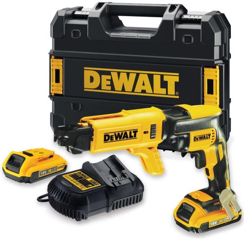 DeWALT Aku šroubovák na sádrokarton, 18 V 2x aku 2,0 Ah, zásobník, kufr DCF620D2K