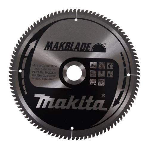 MAKITA kotouč pilový dřevo MAKBLADE 260x2.3x30 mm 100 zubů B-32873