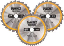 DeWALT Sada pilových kotoučů CONSTRUCTION, 250 x 30 mm (3 ks) DT1963 DeWALT Sada pilových kotoučů CONSTRUCTION, 250 x 30 mm (3 ks) DT1963