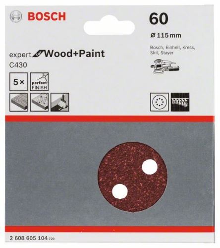 BOSCH Brusný papír C430, balení 5 ks 115 mm, 60 2608605104