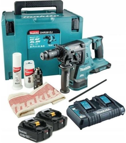 Makita Aku kladivo s výměnným sklíčidlem Li-ion LXT 2x18V/5,0Ah, Makpac DHR281PT2J