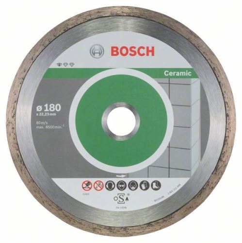 BOSCH Diamantový dělicí kotouč Standard for Ceramic 180 x 22,23 x 1,6 x 7 mm (10 ks) 2608603233