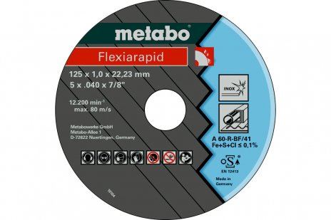 METABO Brusný kotouč Flexiarapid 105 x 1,6 x 16,0 INOX, TF 41 616180000