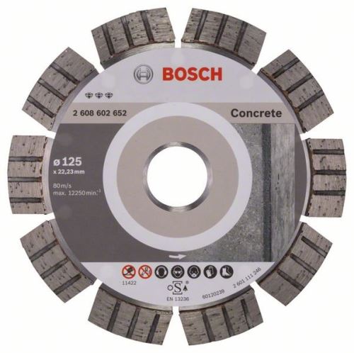 BOSCH Diamantový dělicí kotouč Best for Concrete 125 x 22,23 x 2,2 x 12 mm 2608602652