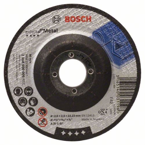 BOSCH Dělicí kotouč profilovaný Expert for Metal AS 30 S BF, 125 mm, 3,0 mm 2608603402